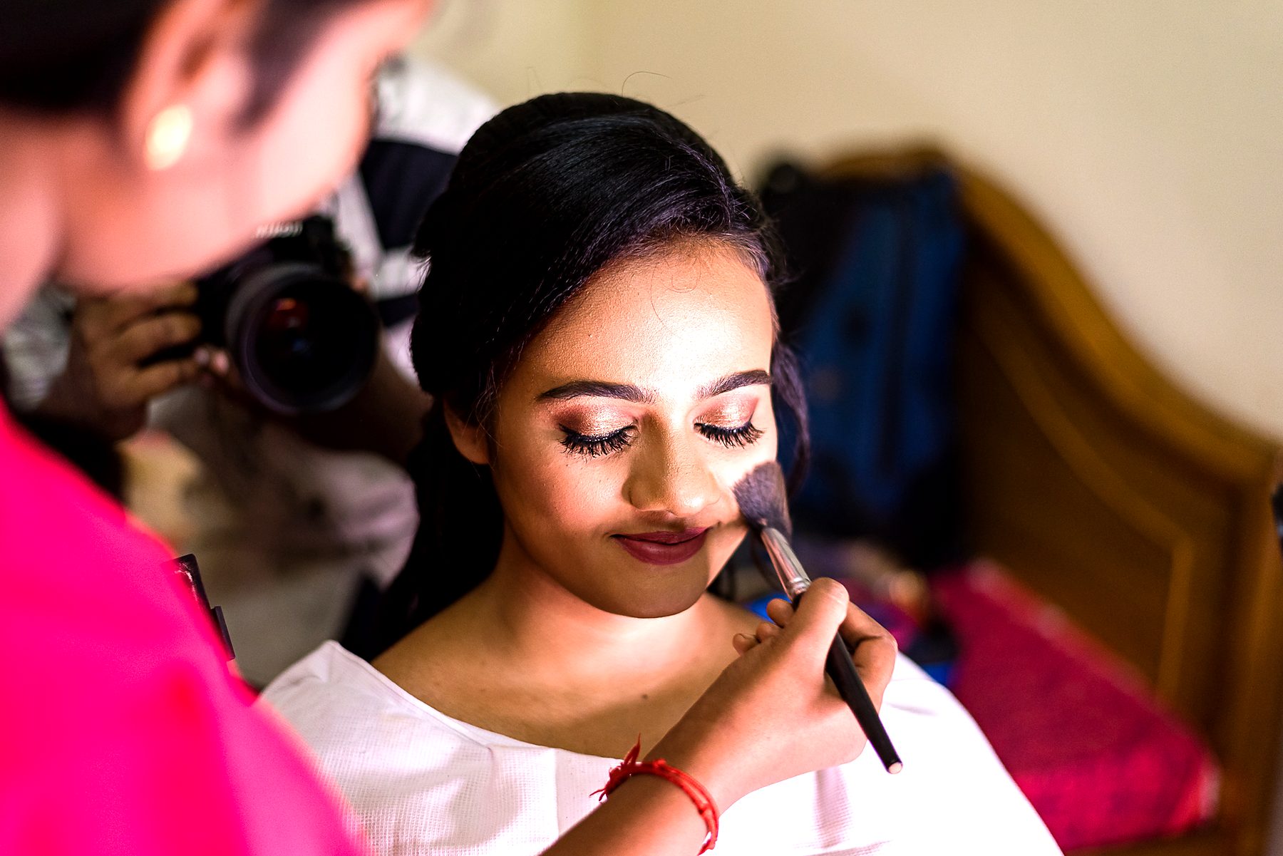 Bridal makeup candid photography