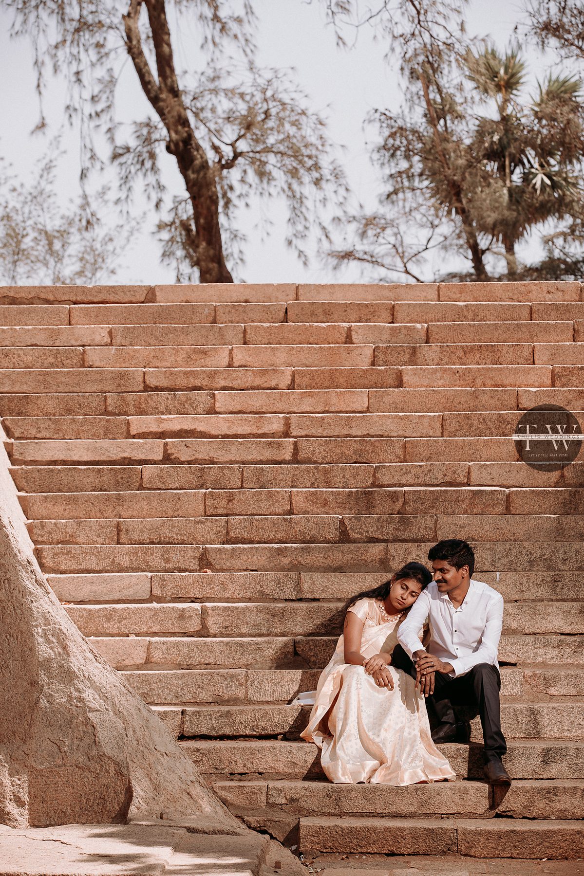 Couple beach portrait pre-wedding shoot