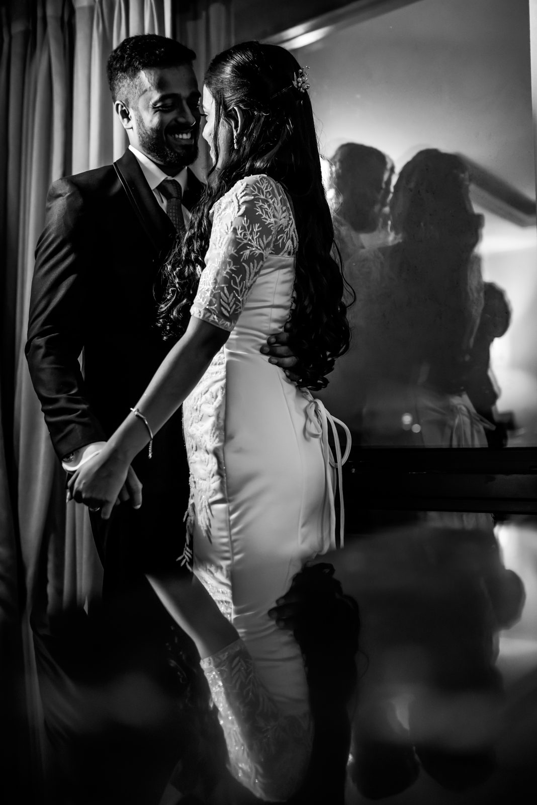 Daniel Swetha wedding portrait candid