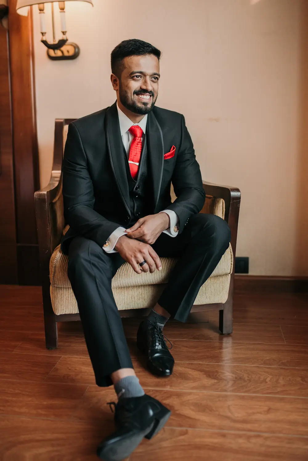 Daniel Swetha wedding portrait vertical