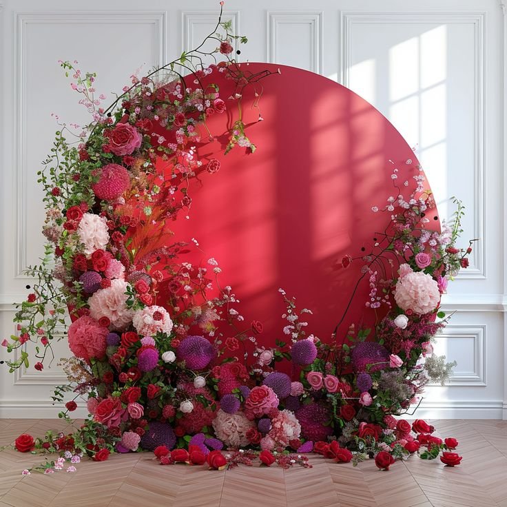 Wedding stage floral decoration