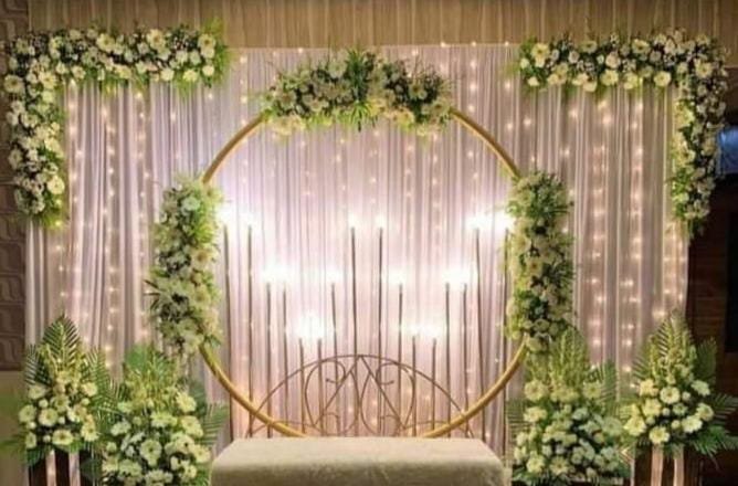 Stage floral wedding decor Chennai