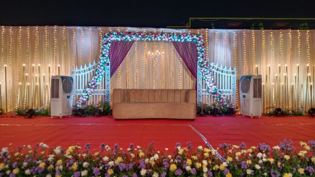 Floral arch wedding installation