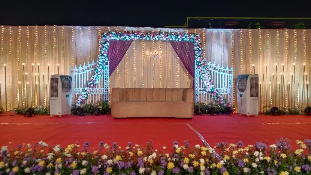 Floral arch wedding installation