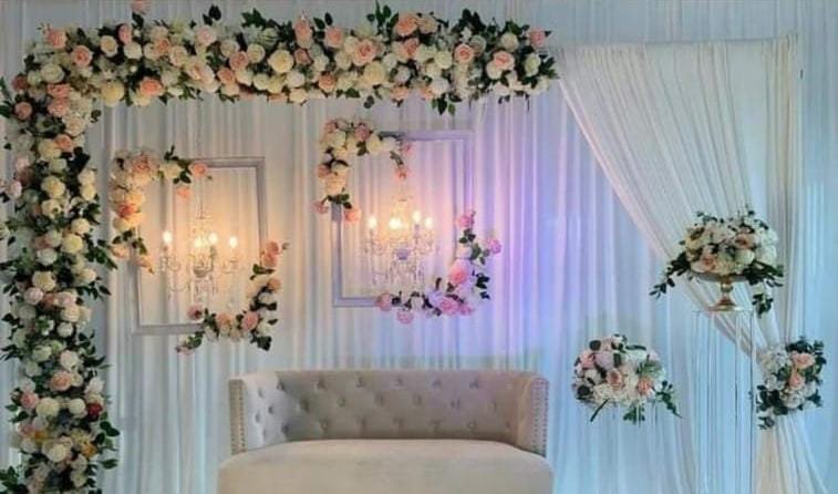 Floral arch wedding decor