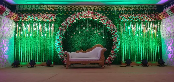 Floral wedding decor installation Chennai