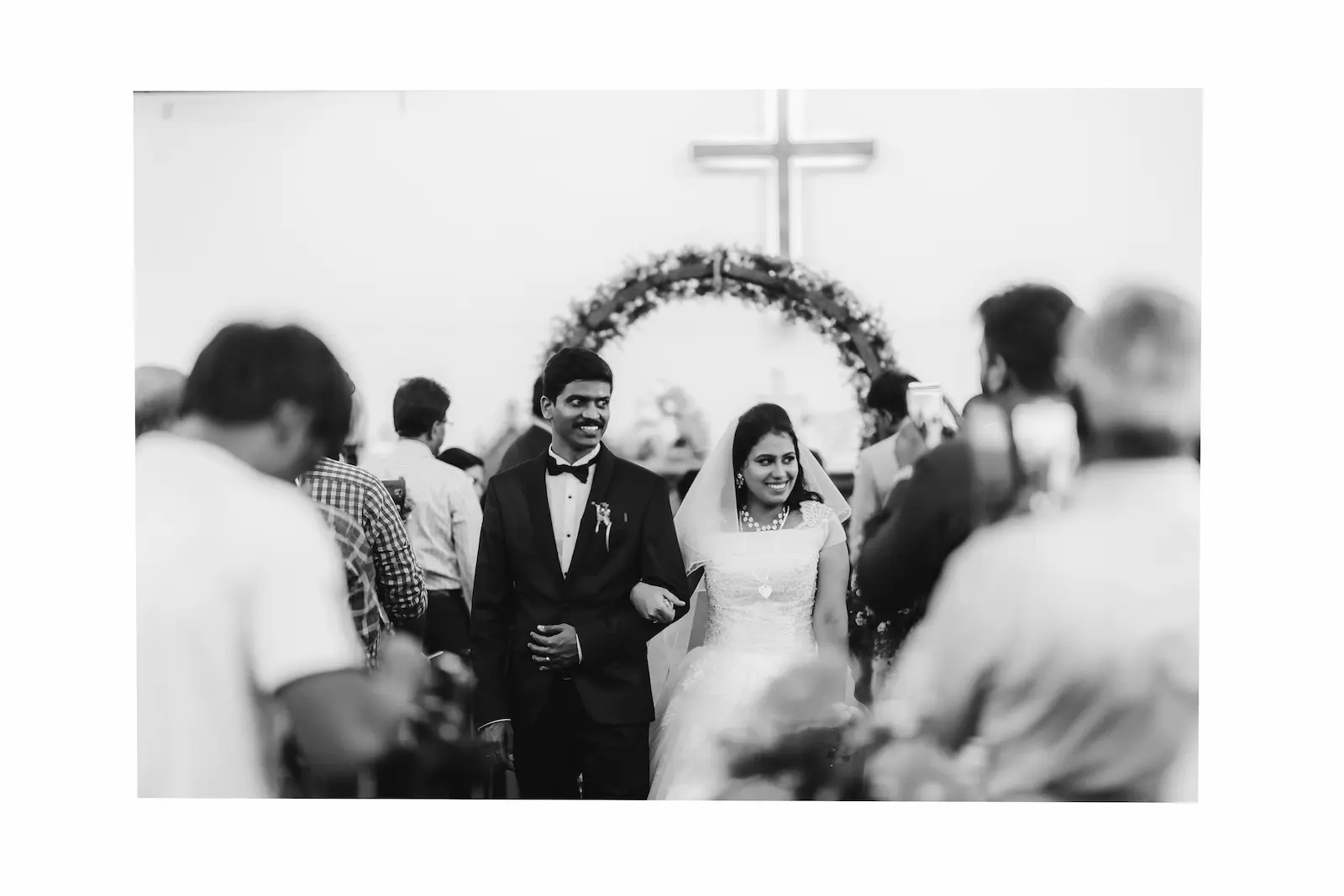 Church Ceremony — Black & White — Thulir Weddings Chennai
