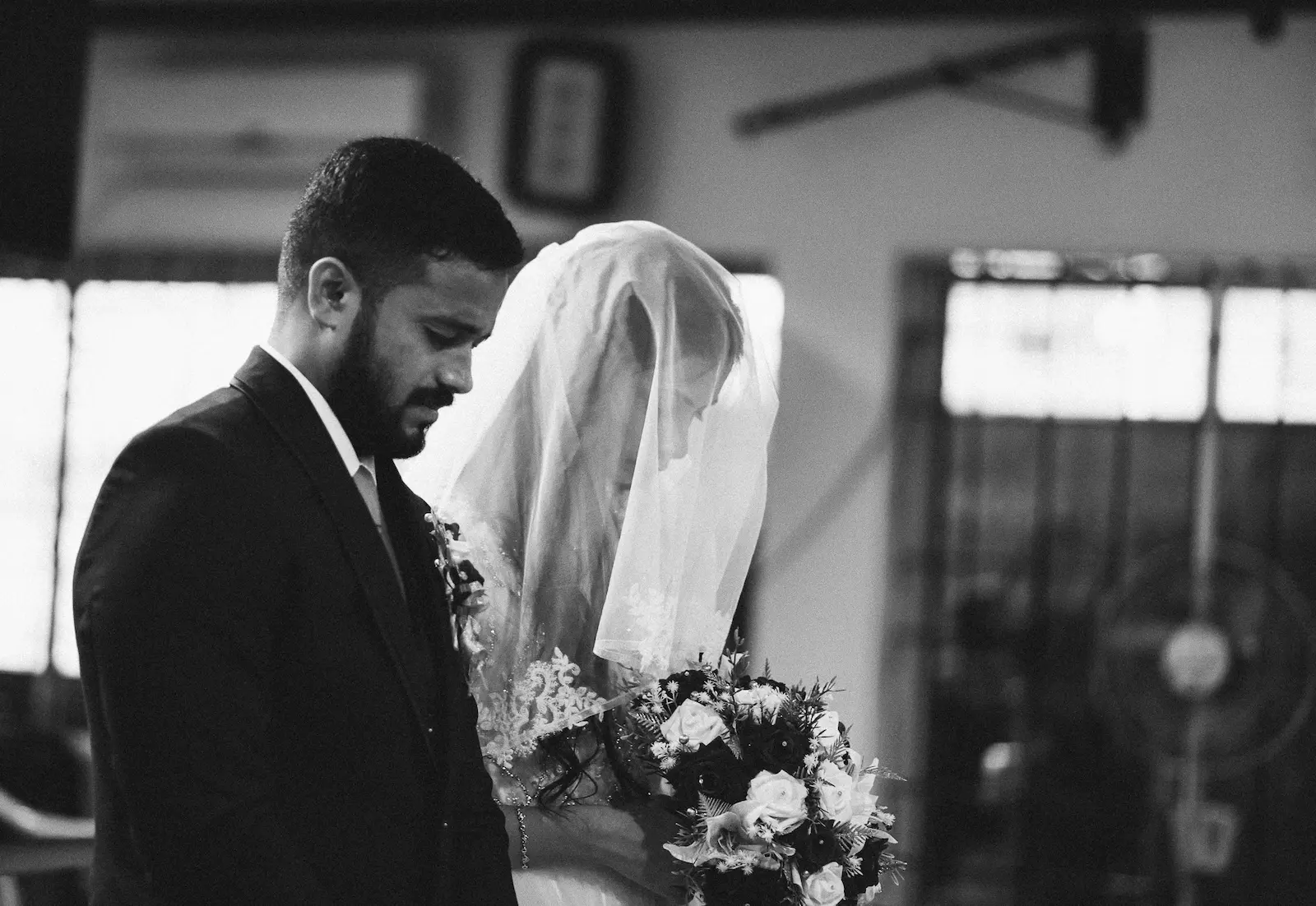 Church Wedding — B&W Moment — Thulir Weddings Chennai